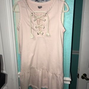 Light pink denim dress